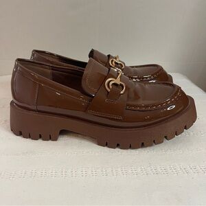 Brown Patent Leather Loafers